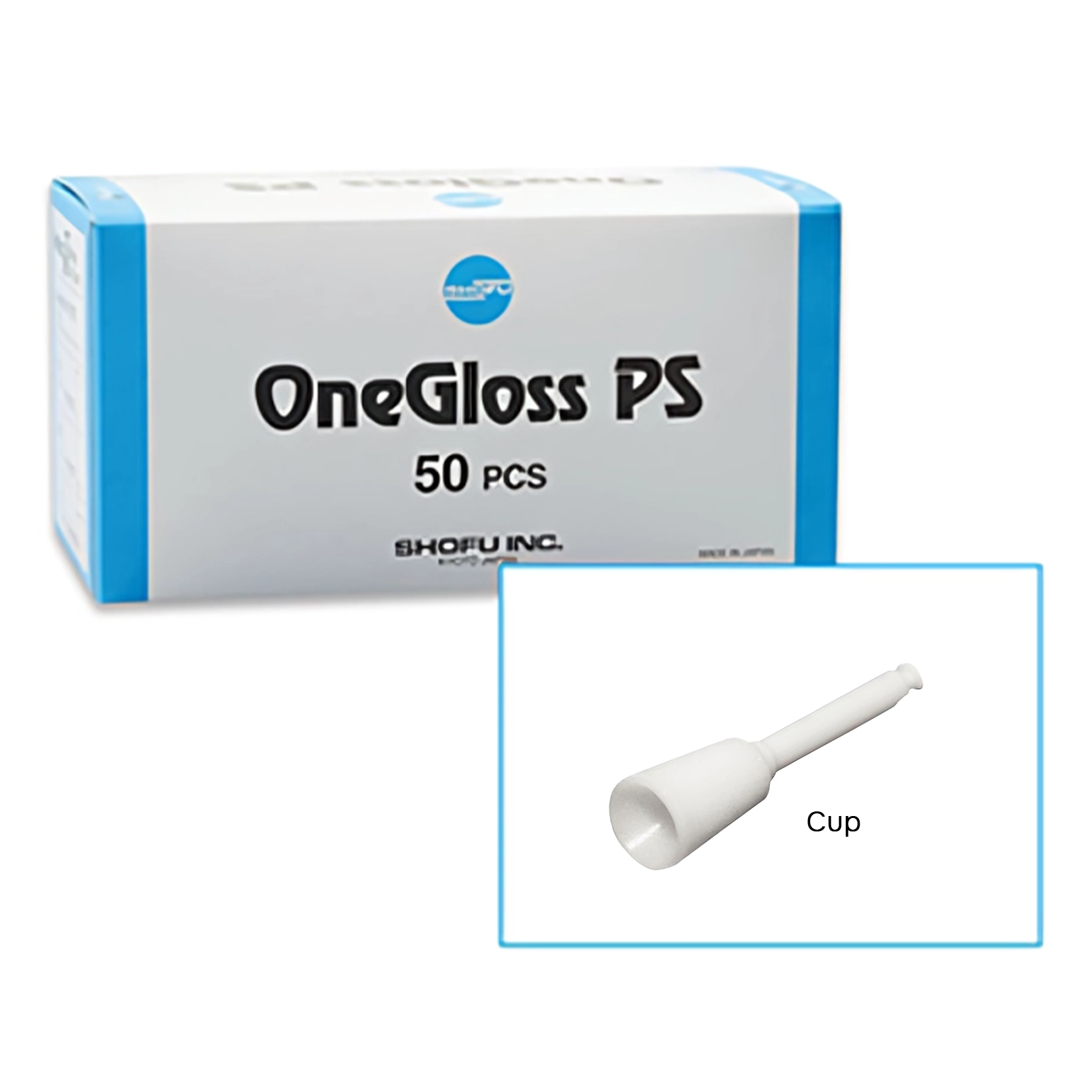 OneGloss PS полиры на держателе №0176 форма чаша (50 шт), Shofu, Япония