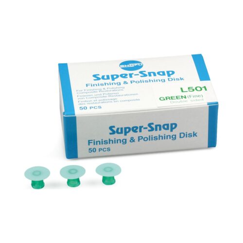 Диски полировочные Super-Snap №L501 зелёные (мелкие), стандартные 12 мм, двустороннее покрытие (50 шт), Shofu