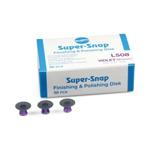 Диски полировочные Super-Snap №L508 фиолетовые (средние), стандартные 12 мм, безопасная сторона снизу (50 шт), Shofu