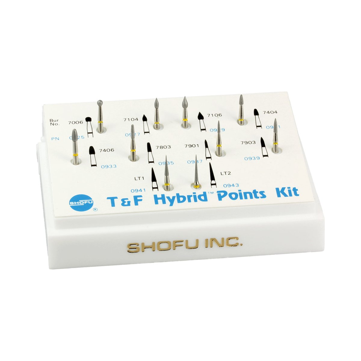 Набор боров T&F Hybrid Points Kit для финирования №0950 (10 шт), Shofu