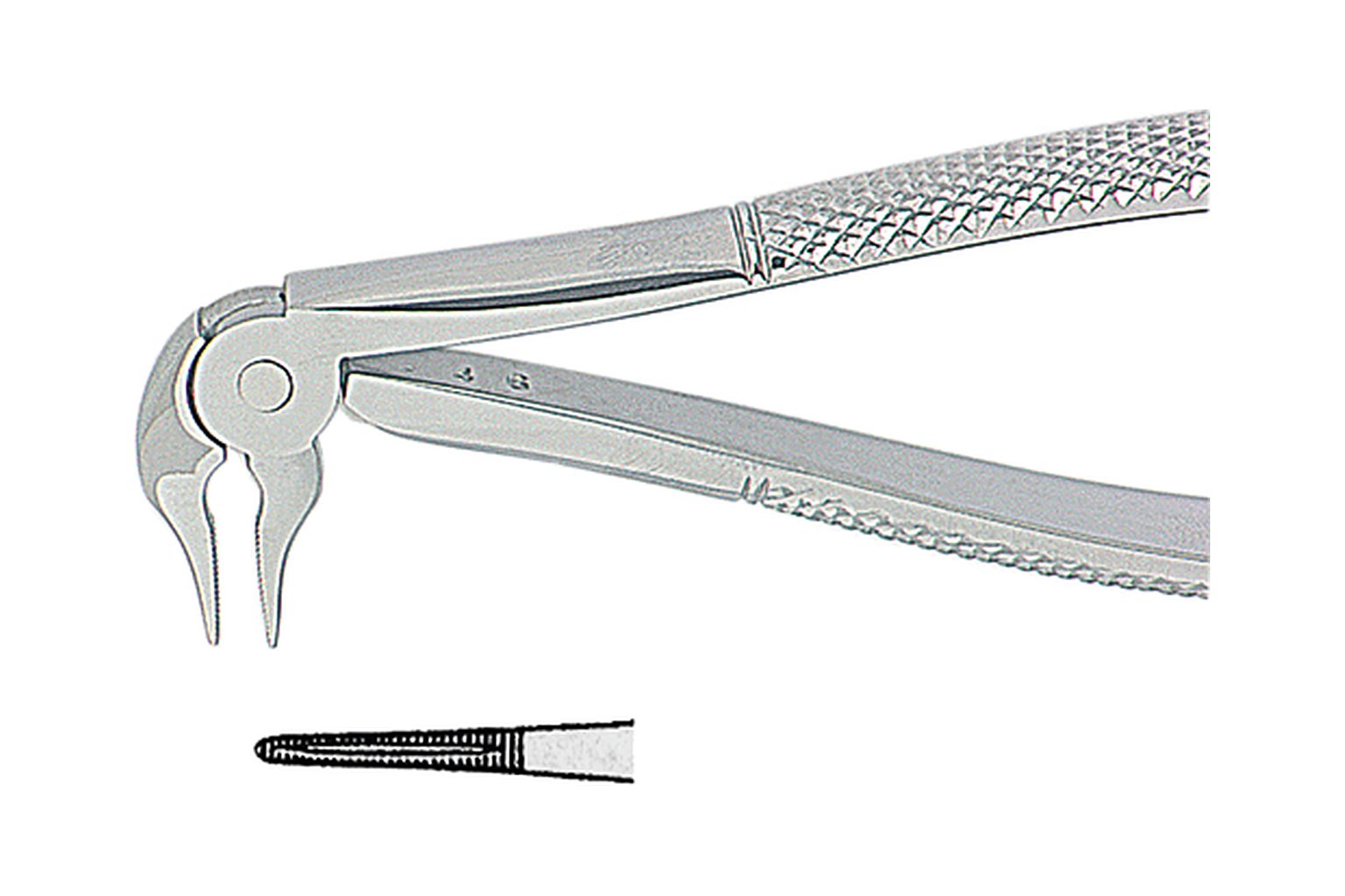 Щипцы для удаления корней английской формы, форма 433S №1380, Kohler