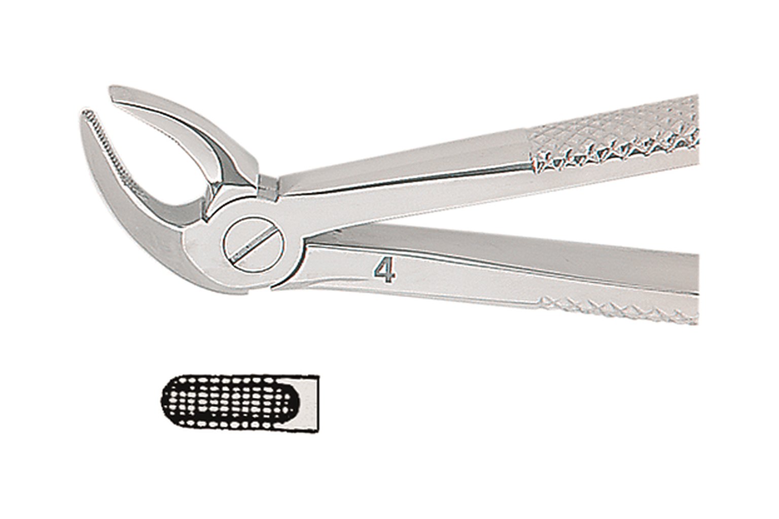 Щипцы для удаления зубов английской формы MEDIUM, форма 4 №1285, Kohler